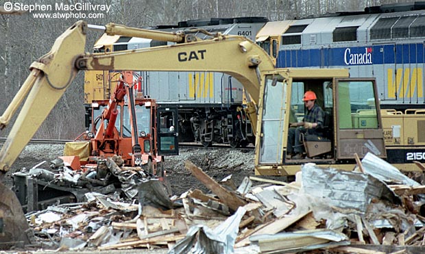 Train derailment clean up